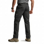 CQR Men's Convertible Cargo Work Pants, Water Resistant, Zip Off, W/Belt Black