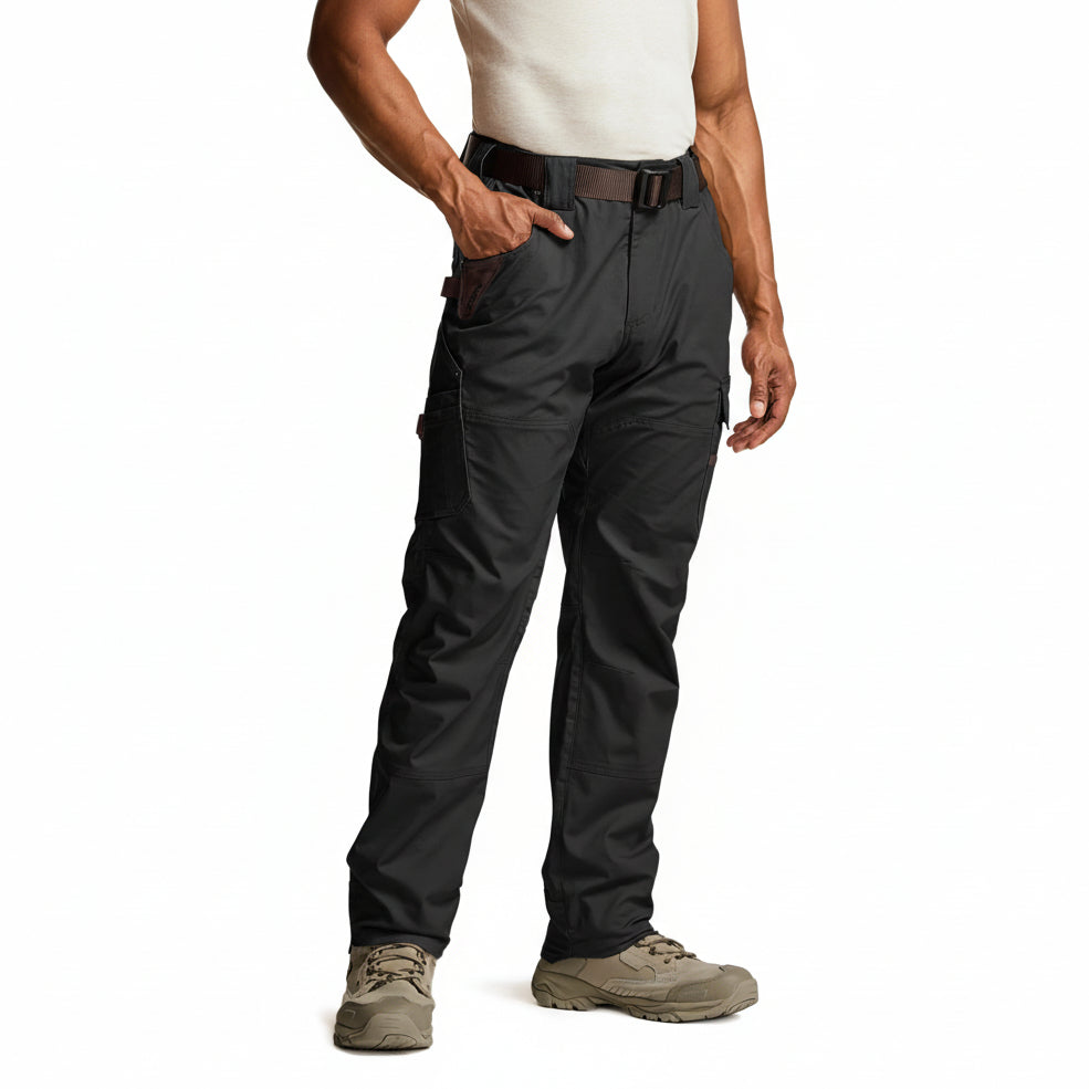 CQR Men's Quick Dry Work Pants, Water Resistant Outdoor, Lightweight Stretch