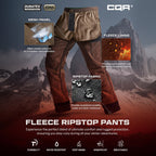 CQR Men's Winter Tactical Cargo Pants, Thermal Fleece Lined