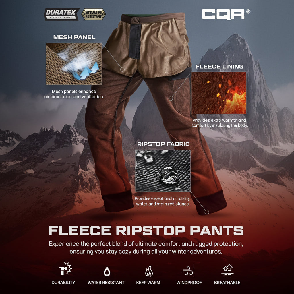 CQR Men's Winter Tactical Cargo Pants, Thermal Fleece Lined