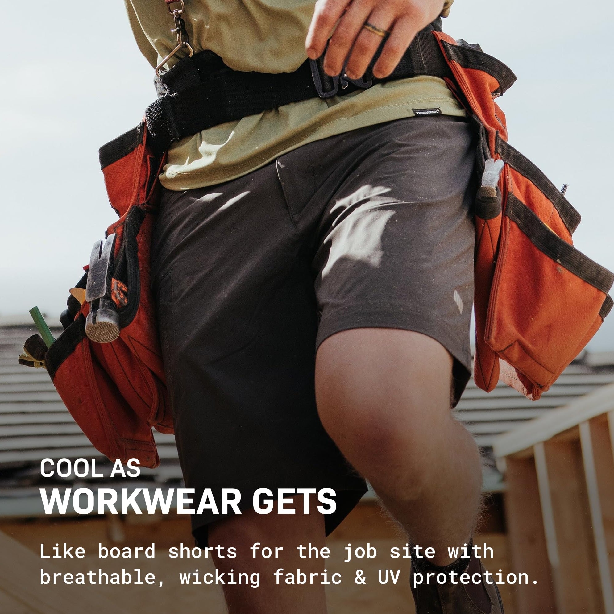 TRUEWERK Men's Cloud Shorts - Ultra-Lightweight Work Shorts